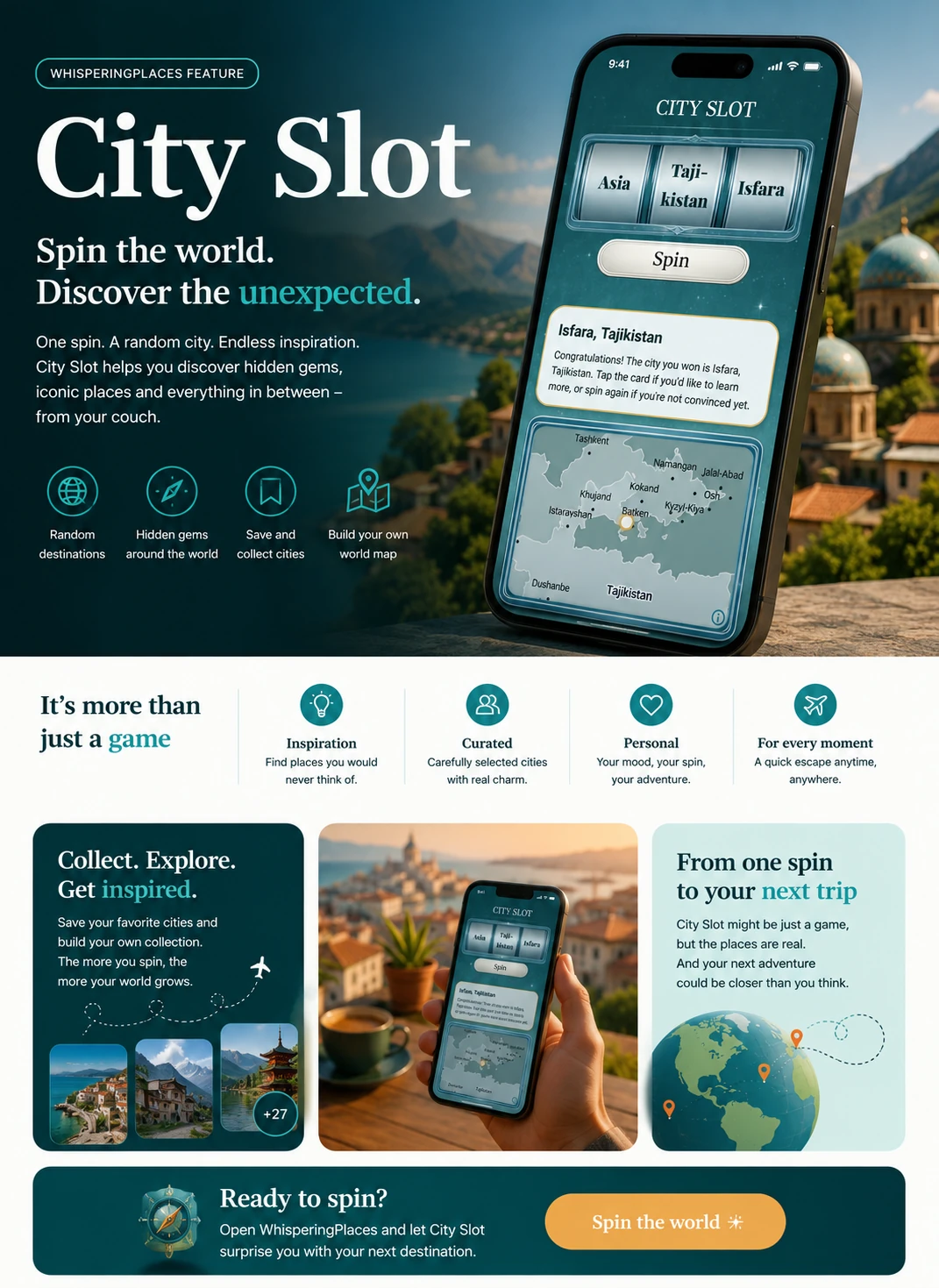 City Slot travel game in WhisperingPlaces