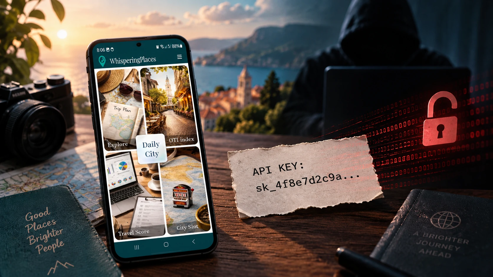 API key security and mobile app development at WhisperingPlaces